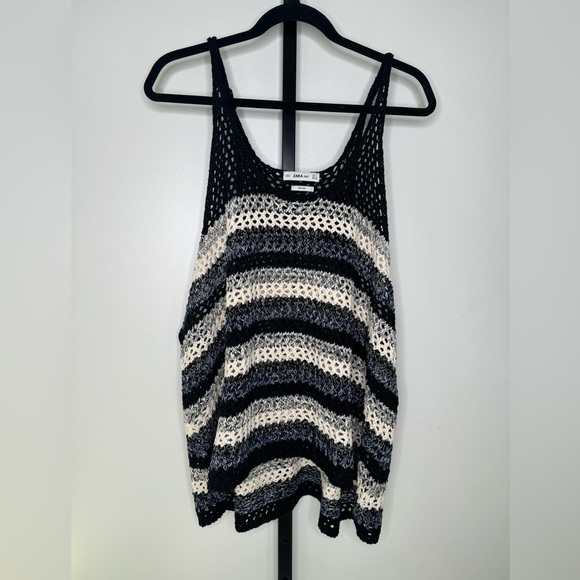 Zara Knit Collection Oversized Striped Top and Bottom Set - Effortless Style - Picture 3 of 5